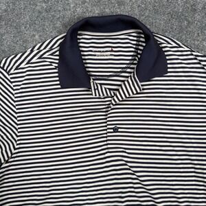 UNTUCKit Shirt Small Navy White Stripe Cronos Feeder Polo Golf Casual Men's